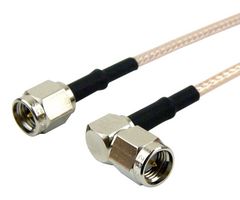 FAIRVIEW MICROWAVE FMC0204316-48 RF / Coaxial Cable Assembly, 4 ft, 1.21 m, RG316, SMA Plug, SMA Right Angle Plug, 50 ohm