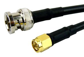 FAIRVIEW MICROWAVE FMC0208058-60 RF / Coaxial Cable Assembly, 5 ft, 1.52 m, RG58, SMA Plug, BNC Plug, 50 ohm