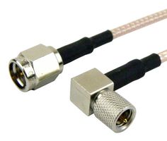 FAIRVIEW MICROWAVE FMC0214316-24 RF / Coaxial Cable Assembly, 24 ", 610 mm, RG316, SMA Plug, 10-32 Right Angle Plug, 50 ohm