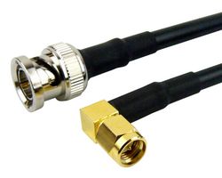 FAIRVIEW MICROWAVE FMC0408058-48 RF / Coaxial Cable Assembly, 4 ft, 1.21 m, RG58C/U, SMA Right Angle Plug, BNC Plug, 50 ohm