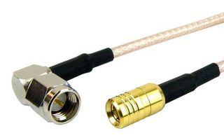 FAIRVIEW MICROWAVE FMC0416316-24 RF / Coaxial Cable Assembly, 24 ", 610 mm, RG316, SMA Right Angle Plug, SMB Plug, 50 ohm
