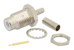 FAIRVIEW MICROWAVE FMCN1560 RF / Coaxial Connector, SMC Coaxial, Straight Bulkhead Jack, Solder, Crimp, 75 ohm, RG179, RG187