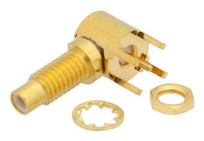 FAIRVIEW MICROWAVE FMCN1561 RF / Coaxial Connector, SMC Coaxial, Right Angle Bulkhead Jack, Through Hole Right Angle, 50 ohm