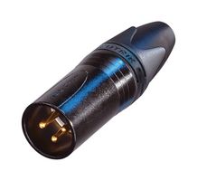 NEUTRIK NC3MXX-B-D XLR Connector, Black, 3 Contacts, Plug, Cable Mount, Gold Plated Contacts, Zinc Body, XX Series