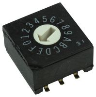 OMRON ELECTRONIC COMPONENTS A6RS-102RF-P Rotary Coded Switch, Top Actuated, A6RS Series, Surface Mount, 10 Position, 24 VDC, BCD, 25 mA