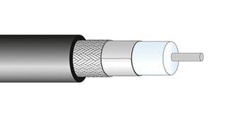 HUBER+SUHNER SPUMA"500-FR-01 Coaxial Cable, 100 ft, SPUMA 500-FR-01, Copper Coated Aluminum, 12.78 mm, 50 ohm, Black
