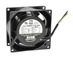 ORION FANS OA80AP-11/22-1WB AC Axial Fan, 115V / 230V, Square, 80 mm, 38 mm, Ball Bearing, 31 CFM