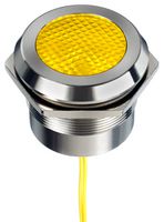 APEM Q30Y5SXXY1AE LED Panel Mount Indicator, Yellow, 24 V, 30 mm, 30 mA, 3.8 cd, IP67, IP69K