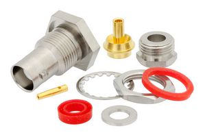 FAIRVIEW MICROWAVE FMCN1912 Conector Coaxial / RF, BNC Coaxial, Jack Pasamuro Recto, Soldadura, Abrazadera, 50 ohm