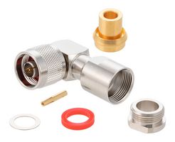 FAIRVIEW MICROWAVE FMCN1915 Conector Coaxial / RF, N Coaxial, Macho Ángulo Recto, Soldadura, Abrazadera, 50 ohm