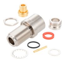 FAIRVIEW MICROWAVE FMCN1917 Conector Coaxial / RF, N Coaxial, Jack Pasamuro Recto, Soldadura, Abrazadera, 50 ohm