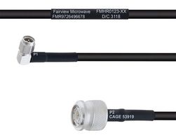 FAIRVIEW MICROWAVE FMHR0123-36 RF / Coaxial Cable Assembly, 36 ", 914.4 mm, RG58, SMA RP Right Angle Plug, SMA RP Plug, 50 ohm