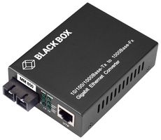 BLACK BOX LGC211A-R2 Media Converter, Gigabit Ethernet, 10/100/1000-Mbps Copper to 1000-Mbps Multimode Fiber, 850nm