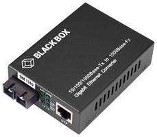 BLACK BOX LGC212A-R2 Media Converter, Gigabit Ethernet, 10/100/1000-Mbps Copper to 1000-Mbps Singlemode Fiber, 1310nm
