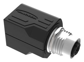 BANNER ENGINEERING BRD-M12DF-PT-RJ45 Connector Adapter, Straight, M12, 4 Positions, Receptacle, RJ45, 8 Positions, Receptacle
