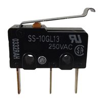 OMRON INDUSTRIAL AUTOMATION SS-10GL13 Microswitch, Subminiature, Simulated Roller Lever, SPDT, Solder, 10.1 A