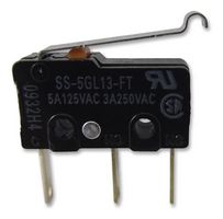OMRON ELECTRONIC COMPONENTS SS-5GL13-FT Interruptor Microswitch, Subminiature, Palanca con Roldana Simulada, SPDT
