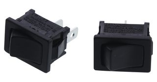 TE CONNECTIVITY - ALCOSWITCH PRASA1-16F-BB000 Rocker Switch, On-Off, SPST, Non Illuminated, Panel Mount, Black, PRA Series