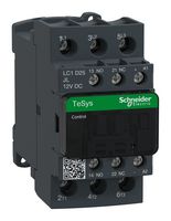 SCHNEIDER ELECTRIC LC1D25JL Contactor, LC1D, 25 A, DIN Rail, Panel, 690 VAC, 3PST-NO, 3 Pole, 15 kW