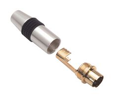 L-COM BAC-MD4M DIN Audio / Video Connector, Mini DIN, 4 Contacts, Plug, Cable Mount, Solder, Gold Plated Contacts