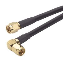 L-COM CCS58A-5HR RF / Coaxial Cable Assembly, 5 ft, 1.5 m, RG58C/U, SMA Right Angle Plug, SMA Plug, 50 ohm