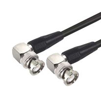L-COM CC58C-2HR2 RF / Coaxial Cable Assembly, 2 ft, 609.6 mm, RG58C/U, BNC Right Angle Plug, BNC Right Angle Plug