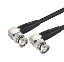 L-COM CC58C-5HR2 RF / Coaxial Cable Assembly, 5 ft, 1.52 m, RG58C/U, BNC Right Angle Plug, BNC Right Angle Plug