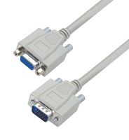 L-COM CHD15MF-2.5 Computer Cable, HD-15 Plug, HD-15 Receptacle, 2.5 ft, 762 mm, Light Gray, CHD15MF Series