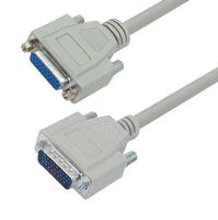 L-COM CHD26MF-15 Computer Cable, HD-26 Plug, HD-26 Receptacle, 15 ft, 4.6 m, Light Gray, CHD26MF Series