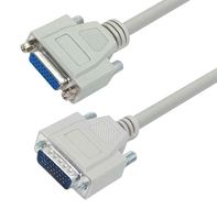 L-COM CHD26MF-2.5 Computer Cable, HD-26 Plug, HD-26 Receptacle, 2.5 ft, 762 mm, Light Gray, CHD26MF Series
