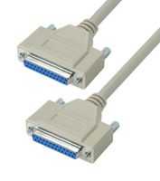 L-COM CRMN25FF-2.5 Computer Cable, D Sub 25 Position Receptacle, D Sub 25 Position Receptacle, 2.5 ft, 762 mm