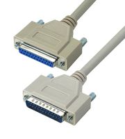 L-COM CRMN25MF-25 Cable de Computadora, Conector D-Sub Macho de 25 Posiciones, Receptáculo D-Sub de 25 Posiciones