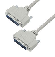 L-COM CSMN25MM-10 Computer Cable, D Sub 25 Position Plug, D Sub 25 Position Plug, 10 ft, 3.05 m, Light Gray