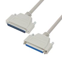 L-COM CSMN37MF-15 Computer Cable, D Sub 37 Position Plug, D Sub 37 Position Receptacle, 15 ft, 4.6 m, Light Gray