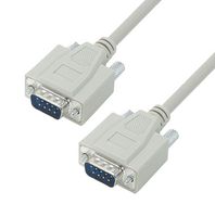 L-COM CSMN9MM-10 Computer Cable, D Sub 9 Position Plug, D Sub 9 Position Plug, 10 ft, 3.05 m, Light Gray