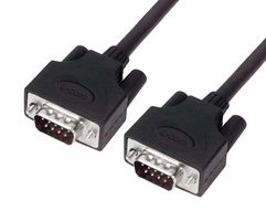 L-COM CSMUZ9MM-10 Computer Cable, D Sub 9 Position Plug, D Sub 9 Position Plug, 10 ft, 3.05 m, Black