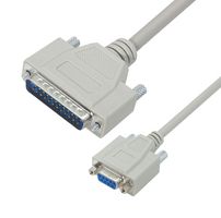 L-COM CSNULL259MF-5 Computer Cable, D Sub 25 Position Plug, D Sub 9 Position Receptacle, 5 ft, 1.5 m, Light Gray