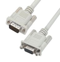 L-COM CS2H15MF-12 Computer Cable, HD-15 Plug, HD-15 Receptacle, 12 ft, 3.7 m, Light Gray, CS2H15MF Series