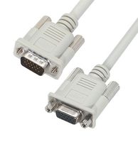 L-COM CS2H15MF-50 Computer Cable, HD-15 Plug, HD-15 Receptacle, 50 ft, 15.2 m, Light Gray, CS2H15MF Series