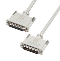 L-COM CS2N25MF-12 Computer Cable, D Sub 25 Position Plug, D Sub 25 Position Receptacle, 12 ft, 3.7 m, Light Gray