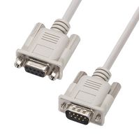 L-COM CS2N9MF-12 Cable de Computadora, Conector D-Sub Macho de 9 Posiciones, Receptáculo D-Sub de 9 Posiciones