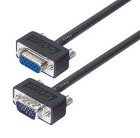 L-COM CTL3VGAMF-25TZ Computer Cable, HD-15 Plug, HD-15 Receptacle, 25 ft, 7.6 m, Black, CTL3VGAMF-TZ Series