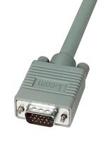 L-COM CTL3VGAMM-10 Computer Cable, HD-15 Plug, HD-15 Plug, 10 ft, 3.05 m, Light Gray, CTL3VGAMM Series