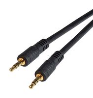 L-COM CTL35MM-25 Audio / Video Cable Assembly, 3.5mm Stereo Plug, 3.5mm Stereo Plug, 25 ft, 7.6 m, Black