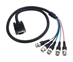 L-COM CTL5CAT-3B Cable de Audio / Video, Plug H/D Subminiatura D, 15 Vías, 5 x Plugs Rectos BNC, 3 ft, 910 mm