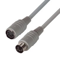 L-COM DK225MF-20 Computer Cable, DIN 5 Position Plug, DIN 5 Position Receptacle, 20 ft, 6.1 m, Gray
