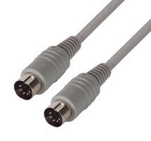 L-COM DK225MM-25 Computer Cable, DIN Plug, 5 Way, DIN Plug, 5 Way, 25 ft, 7.6 m, Gray, DK225MM Series