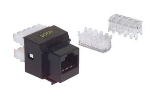 L-COM EC1107B-USOC Modular Connector, RJ45 Jack, 1 x 1 (Port), 10P10C, Panel Mount