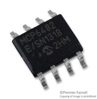 MICROCHIP MCP6482-E/SN Operational Amplifier, Dual, 2 Channels, 4 MHz, 2.7 V/µs, 2.2V to 5.5V, SOIC, 8 Pins