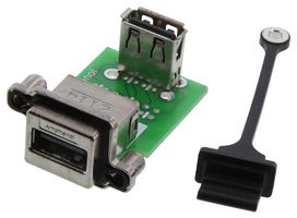 AMPHENOL COMMUNICATIONS SOLUTIONS MUSBRAE1135 Conector USB Sellado, USB Tipo A, USB 2.0, Receptáculo eléctrico, 4 Posiciones, Montaje en Panel